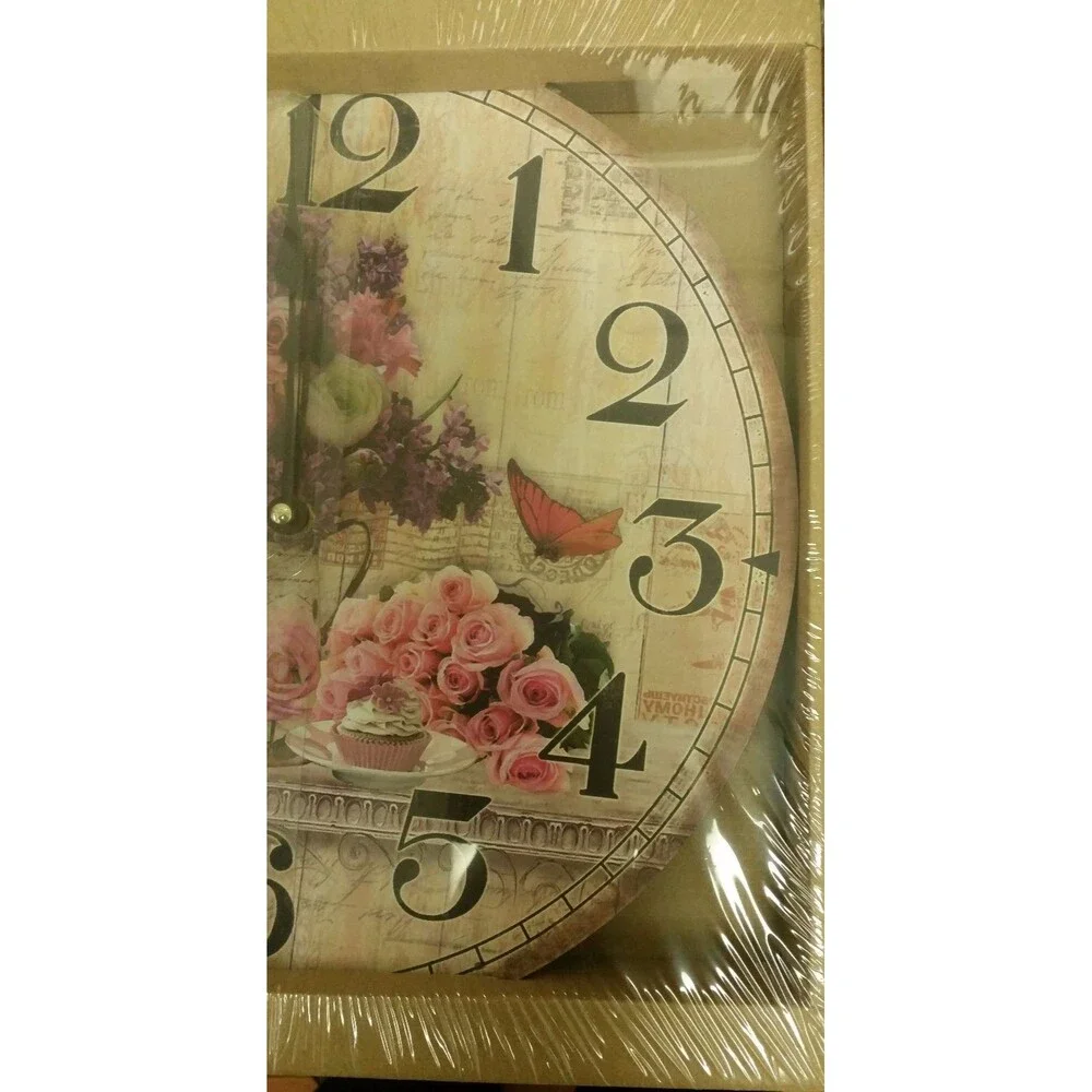 Round Wooden Kitchen Wall Decorative Clock, 12